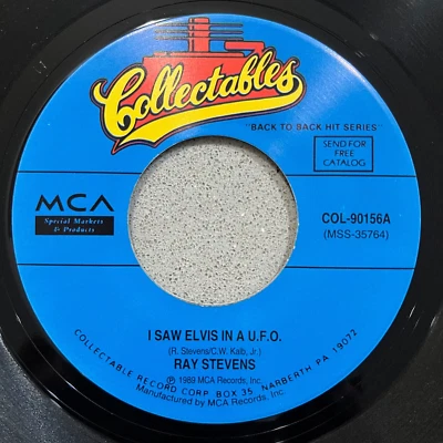 Vinyl Record 7" 45- Ray Stevens: People's Court 1986 + I Saw Elvis In A UFO 1989 - Image 1 of 4