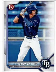 Carson Williams Tampa Bay Rays 2022 Bowman Draft - Imagen 1 de 3