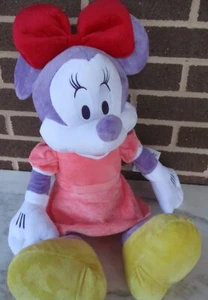 Disney Minnie Mouse Almohada Amigo Peluche 20" Alto Cuerpo Púrpura/Lazo Rojo/Zapatos Amarillos - Imagen 1 de 6