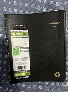 2024 AT-A-GLANCE Recycled 7" x 8.75" Monthly Planner Black (70-120G-05-24) - Picture 1 of 4