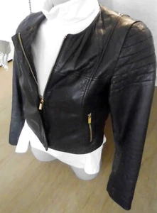 Damen echt Leder Jacke , Bikerstil Jacke Gr. XS, schwarz - Bild 1 von 12