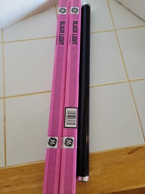 NEW 2 NOS GE 18” 15W Black Light Bulbs F15T8/BLB ORIGINAL GE BULBS #35885 - Image 1 of 3