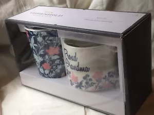**2pc Porcelain "Proud Grandma" Traveler Set - Threshold ~ Gift Boxed ** - Picture 1 of 4