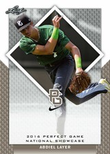 ABDIEL LAYER 2016 LEAF PERFECT GAME "BLUE" PARALLEL ROOKIE CARD! LTD 10!