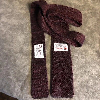 "Corbata tejida de lana mohair marrón HEATHERNIT by Rooster de colección extremo cuadrado 50"" x 2""" Foto 1 de 4