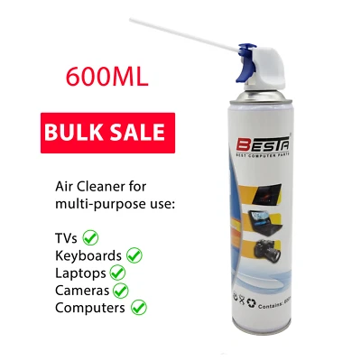 Wholesale Bulk Compressed Air Duster Can 600ml for Notebook Laptop PC Keyboard - image 1 of 4