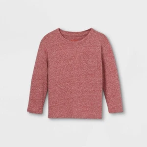 Cat & Jack - 18mo Unisex Toddler Jersey Knit Pocketed Long Sleeve Tee - Red - Picture 1 of 7