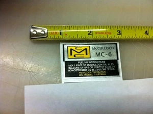 McCulloch Kart shroud decal MC-6 - Picture 1 of 1