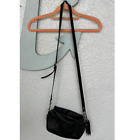 B Makowski Genuine Leather Black Fringe Silver Chain Shoulder Bag