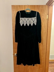 Jessica McClintock Gunne Sax Green Velvet Prairie Retro Prom Vintage Dress 13 - Picture 1 of 12