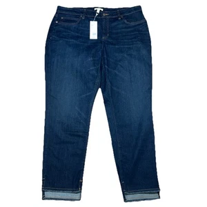 Eileen Fisher Organic Cotton Slim Ankle Dark Wash Womens 16 Jeans Stretchy $188 - Picture 1 of 9