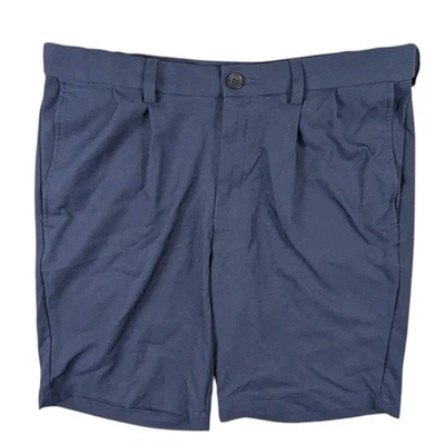 Haggar Cool 18 Pro Men's 9" Shorts SIZE 32 Navy Blue Polyester Golf Comfort EUC - Image 1 of 4