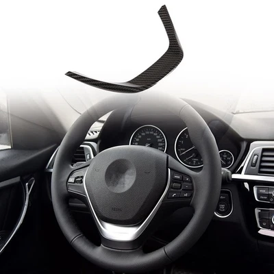 Cubierta de ajuste de volante de fibra de carbono ABS para BMW 330i F30 2013-2019 Foto 1 de 4
