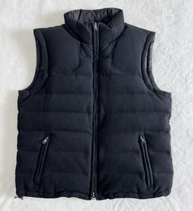 AX Armani Exchange Men’s Size L Black Wool Zip Up Puffer Vest Duck Down Filling - Picture 1 of 9