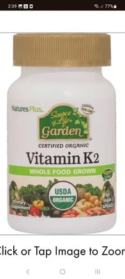 NATURE'S PLUS Source of Life Garden Vitamina K2 120 mcg - 60 Cápsulas - Imagem 1 de 4