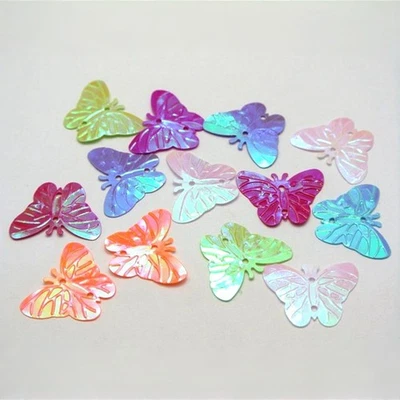 500 Mixed Color Butterfly loose sequins Paillettes 2 Hole sewing Wedding craft - Image 1 of 4