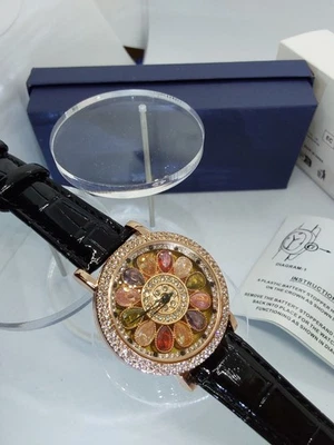 Ladies crystal flower Rhinestone Rotating Dial Watch - Image 1 of 4