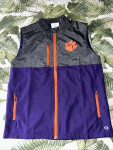 MENS Champion Golf Vest CLEMSON TIGERS FOOTBALL Jacket - Picture 1 of 4