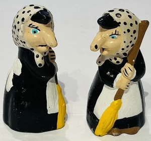 Salero y pimentero de cerámica vintage de brujas de cocina - Imagen 1 de 7