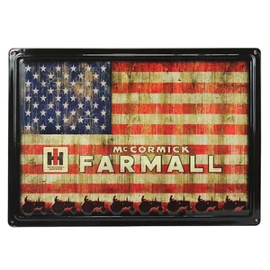 Case IH McCormick Farmall USA Flag Tin Sign, 17in x 12in 42001 - Picture 1 of 1