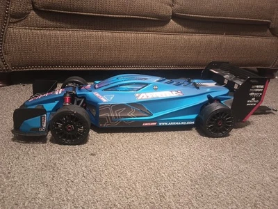 Arrma Limitless 1/7 Supercar Roller Slider Chassis + Blue Body & Servo Used Good - Image 1 of 4