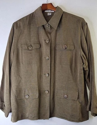 Chaqueta Camisa JUDITH HART Seda Lino Para Mujer Talla 14 Ligera Dinero Antiguo Clásica Foto 1 de 4