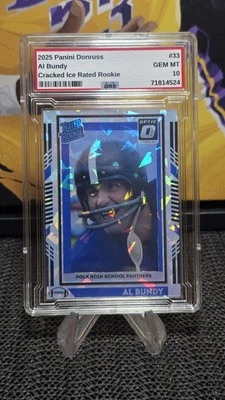 2025 Panini Donruss Optic #33 Al Bundy Rated Rookie Cracked Ice Holo Vanity Slab - Image 1 of 2