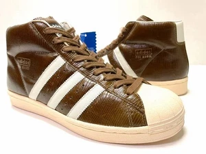 Adidas Modelo Pro Vintage | Piel de Serpiente Marrón Rayas Blancas | c.1997 - Imagen 1 de 8