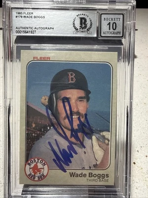 Fleer 1983 - Wade Boggs #179 (RC) ¡Autógrafo Beckett 10! Boston Red Sox!! Foto 1 de 4