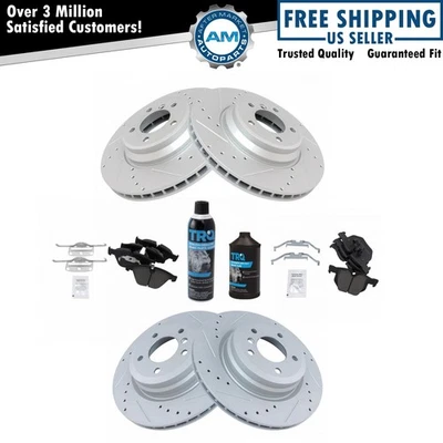 Performance Brake Rotor Drilled Slotted & Ceramic Pad Kit w/Chemicals Foto 1 de 4