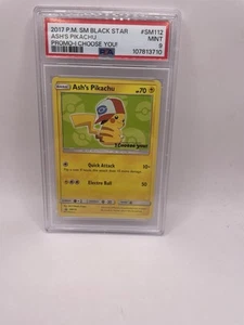 Pokémon SM 2017 Black Star Promo SM112 ASH'S PIKACHU ¡Te elijo! PSA 9 como nuevo Ma - Imagen 1 de 2