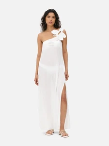 White shimmer Maxi Flower Beach Dress, Small. New - Picture 1 of 11
