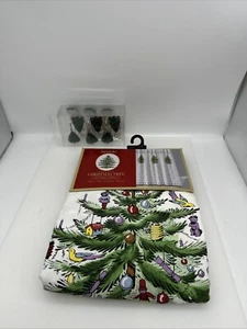 New SPODE Christmas Tree Shower Curtain 72x72 Holiday Fabric & Shower Clip - Picture 1 of 7