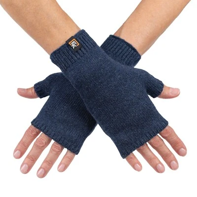 Шерстяные вязаные варежки без пальцев - супермягкая шерсть мериноса - сделано в США - Изображение 1 из 4