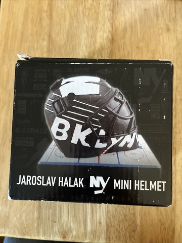 NY ISLANDERS JAROSLAV HALAK MINI HELMET SGA 2016 INAUGURAL SEASON BROOKLYN Cover