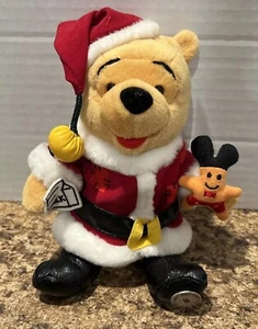 Walt Disney World Plush 2001 Christmas Santa Pooh Beanie Happy Holidays - Picture 1 of 13