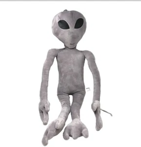 Alien 32” Inch Giant Plush Gray Eyes Glow In The Dark Plush Toy New - Picture 1 of 4