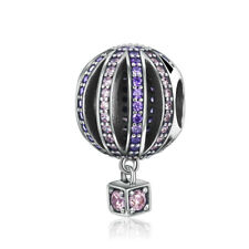 Diy Balloon Silver Cz European Charm Beads Fit Pendant Necklace Bracelet