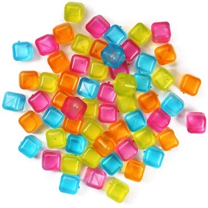 40Pcs Reusable Plastic Coloured Ice Cubes use in Cold Drinks Bar BBQ Multicolour - Picture 1 of 6