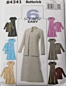 Butterick 4341 Misses Jacket & Dress Sewing Pattern 10-12-14-16 (6 Styles) - Picture 1 of 2