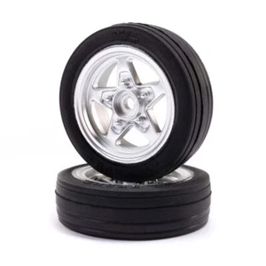 NEW Losi Mickey Thompson Front Tires w/Silver Wheels (2) for 1970 Mini Drag - Picture 1 of 1
