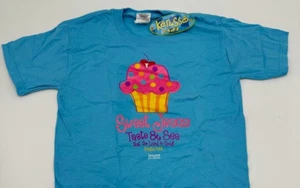 Large Youth Kerusso Blue Cupcake Psalm 34,8 Jesus Christian Kids T-Shirts NWT - Picture 1 of 5