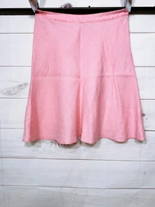 Mossimo Womens Skirt Size 12 Pink Side Zip 100% Linen - Picture 1 of 7