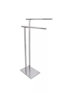 Kingston Brass Double L Shape Pedestal Towel Holder Polished Chrome $124 New - Picture 1 of 3
