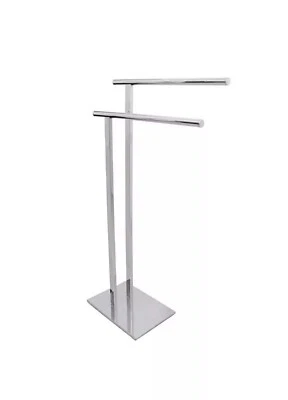 Kingston Brass Double L Shape Pedestal Towel Holder Polished Chrome $124 New - Image 1 of 3