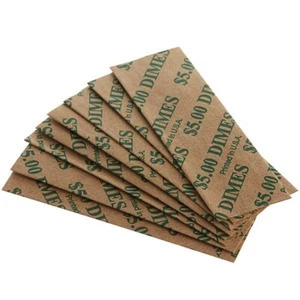 20 centavos - envolturas de monedas de papel plano pop-open de diez centavos \ tubos para monedas de diez centavos - Imagen 1 de 1