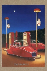 2005 Araun Gordijn ESSO GAS STATION, Twee wach... ART UNLIMITED POSTBUS POSTCARD - Picture 1 of 2