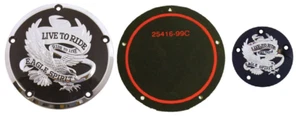 Black LIVE to RIDE Derby, Ignition Cover, Gasket H-D '99/Up EXCEPT 16/Up Touring - Bild 1 von 4