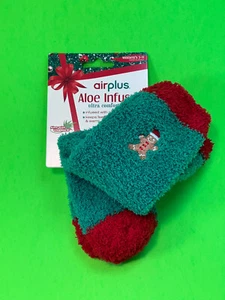 Airplus Aloe Infused Gingerbread "Santa" Moisturizing Socks Size 5-11 - Picture 1 of 3