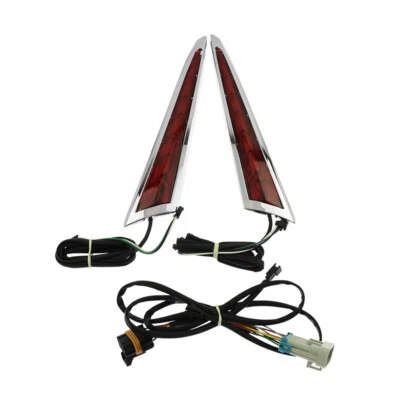 Red Lens Chrome Saddlebag Side LED Brake Lights For Victory Cross Country 10-17 - Image 1 of 4